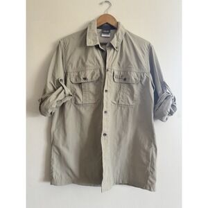 Jack Wolfskin Vented Tan Neutral Men's Shirt Hiking Small